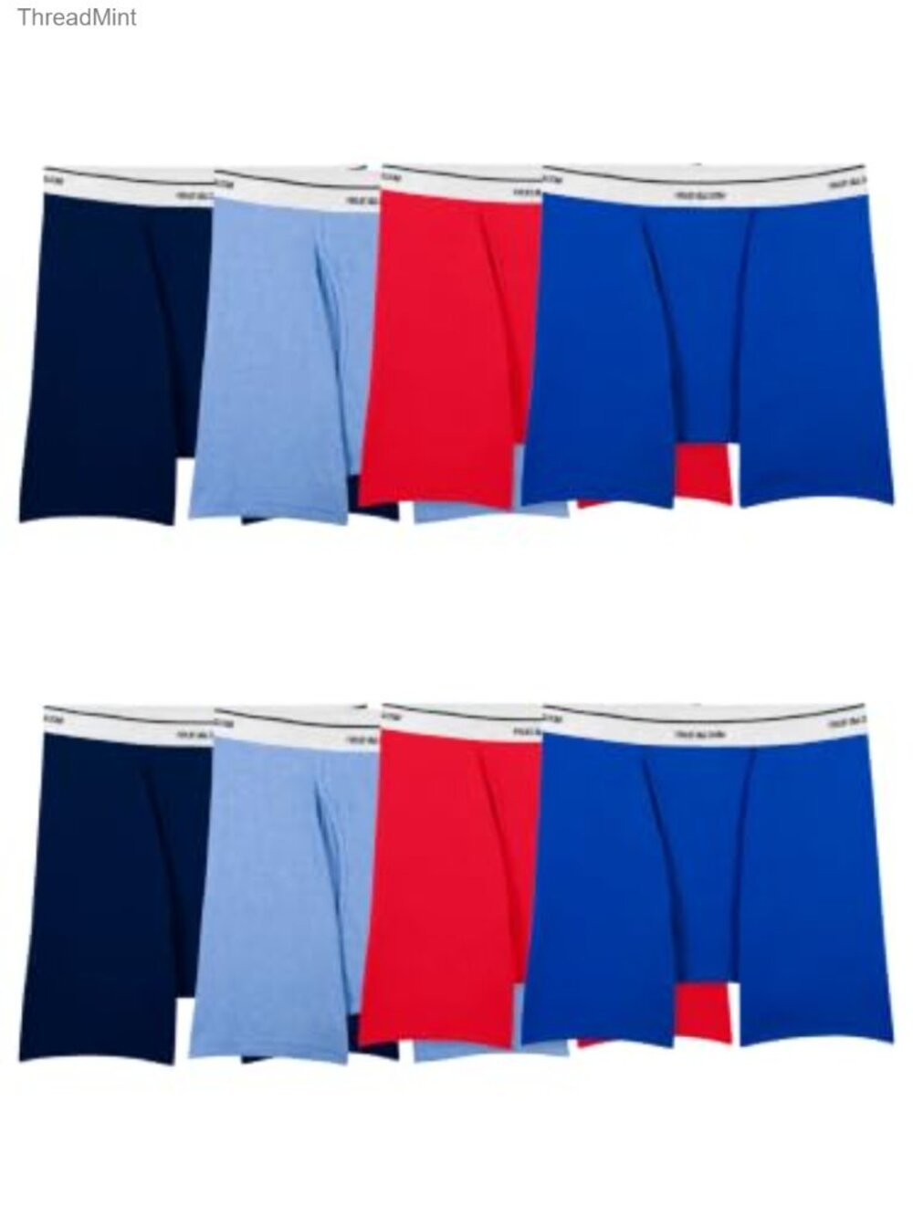 Mens Lightweight Cotton Blend Boxer Briefs 8 Pack Moisture Wicking No Pinch
